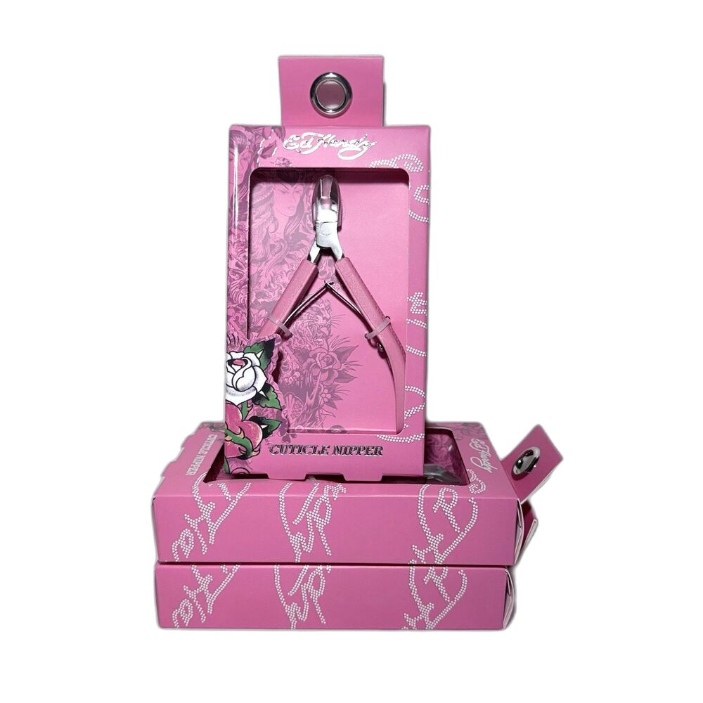 ED HARDY Pink Cuticle Nipper High-Quality Stainless Steel NEW IN BOX